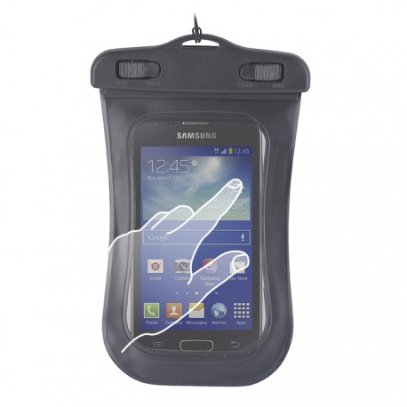 CUSTODIA IMPERMEABILE UNIVERSALE PER CELLULARI da 4,5 a 5 pollici subacquea per mare spiaggia piscina NERA - 