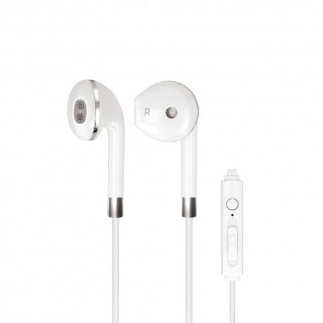 Cuffie auricolari universali con jack 3,5 e microfono stile iPhone se-410 Bianche - 