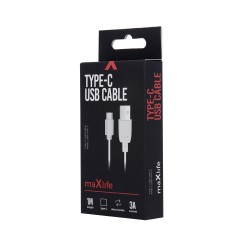 Cavo USB TYPE-C FAST CHARGE 3A Universale 1 metro RICARICA RAPIDA  Maxlife Bianco