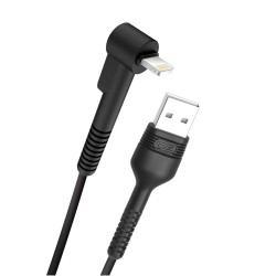 Cavo usb IPHONE 11 X 8 7 5 LIGHTNING  90 gradi 2A 1 metro NB100 supporto Bianco