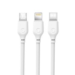 Cavo USB 3 in 1 Universale MICRO USB + TYPE-C + IPHONE LIGHTNING
