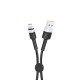 Cavo universale IPHONE iPad 11 X 8 7 5 LIGHTNING  FAST CHARGE 2.1A corto 25 cm NB117 RICARICA RAPIDA Nero