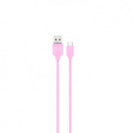 CAVO Universale Micro USB per cellulari 2.1A NB36 1 metro SILICONE ROSA