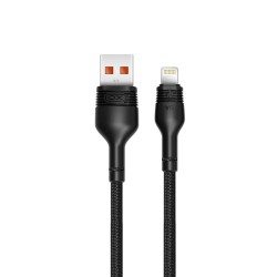 CAVO USB  PER IPHONE iPad 11 X - 8 - 7 - 6 LIGHTNING 8 PIN  5A NB55  1 metro Fast Charge Ricarica Rapida Nero