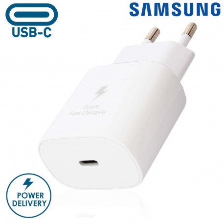 Caricabatteria da rete  ORIGINALE Samsung Super Fast Charge 25w Uscita PD usb-c TYPE-C EP-TA800  senza cavo in confezione Nero