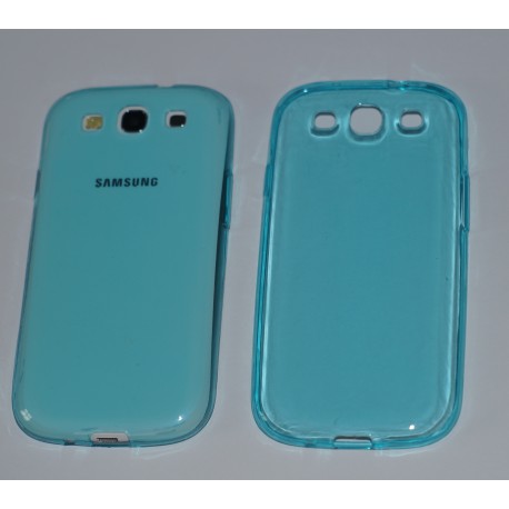 COVER MORBIDA PER  GALAXY S3 i9300 SAMSUNG ULTRASOFT Stileitaliano®  IN SILICONE CELESTE - 