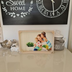 Foto cassetta in legno quadro stampa fotografica personalizzata 16cm x 25cm orizzontale