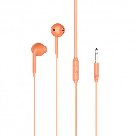 CUFFIE auricolari CON MICROFONO UNIVERSALI jack 3,5mm XO EP28 per Cellulari 1,2m Arancio