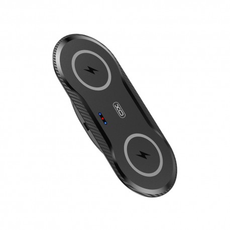 Caricabatterie WIRELESS Universale XO WX025 Caricatore a induzione 2in1 nero 20W compatibile iPhone Samsung Huawei Xiaomi Oppo 