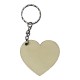 Portachiavi personalizzato in vero legno naturale a forma di cuore stampato