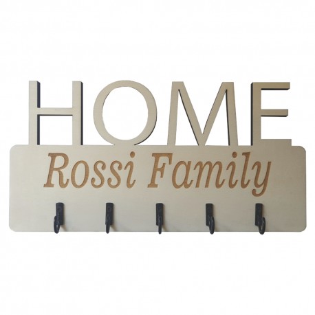 Appendichiavi da Muro Personalizzato Color Legno Personalizzazione Famiglia Portachiavi Personalizzabile da parete