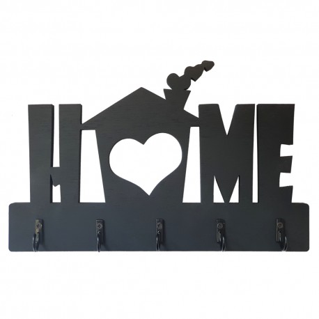 Appendichiavi da Muro Personalizzato Color Nero a forma di Casa Portachiavi Personalizzabile da parete per Famiglie