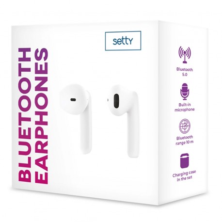 Cuffie Setty auricolari TWS  stereo wireless Bluetooth box Powerbank di ricarica Bluetooth 5.0 