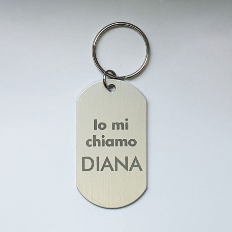 Portachiavi personalizzato con incisione porta chiavi piastrina identificatica cani gatti in metallo