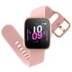 Smartwatch fitness band orologio Bluetooth SW-310 Android IOS monitoraggio cuore battito cassa alluminio Rosa