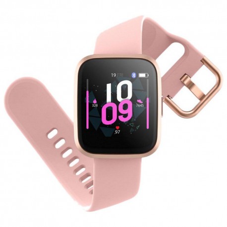 Smartwatch fitness band orologio Bluetooth SW-310 Android IOS monitoraggio cuore battito cassa alluminio Rosa