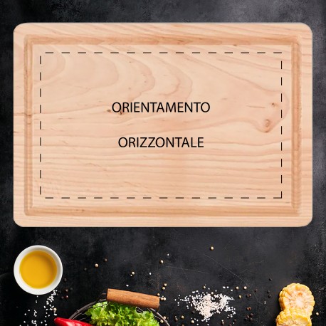 Tagliere Grande in legno naturale di faggio personalizzato con incisione laser king of barbecue