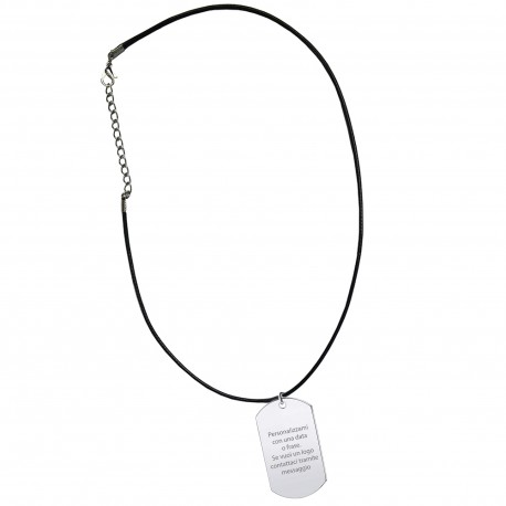 Collana personalizzata con incisione porta chiavi piastrina identificatica in metallo