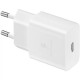 Caricabatterie da rete ORIGINALE Samsung Super Fast Charge 15w Uscita PD usb-c TYPE-C EP-T1510  senza cavo in confezione Bianco
