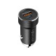 Caricabatterie da auto doppia uscita Fast Charge Ricarica rapida  PD3.0 + QC3.0 CC-06 1x USB-C 1x USB 20W nero