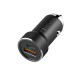 Caricabatterie da auto doppia uscita Fast Charge Ricarica rapida  PD3.0 + QC3.0 CC-06 1x USB-C 1x USB 20W nero