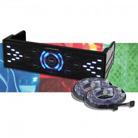 Controller Ventole Touchscreen LED 5,25" Nero + 2 Strisce LED LC-Power LC-CFC-LED