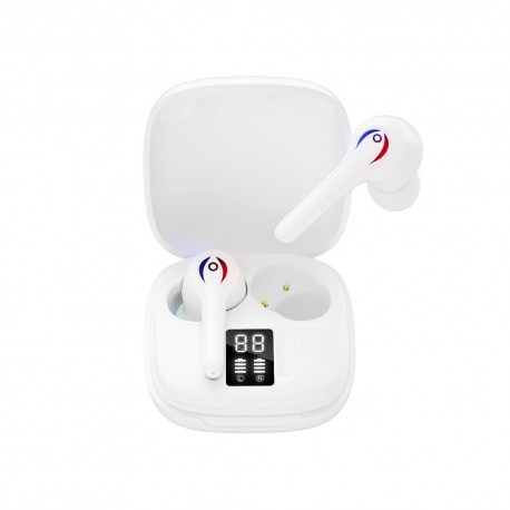 Cuffie auricolari TWS XO X8 stereo wireless Bluetooth box Powerbank di ricarica Bluetooth 5.0 bianche