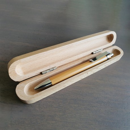 Penna in bambù con scatola personalizzata con stampa in alta definizione o incisione laser