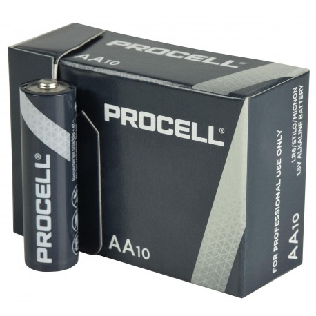 10 Batterie AA Stilo Duracell Procell LR6 1.5V