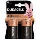 2 Batterie Tipo D Torcia Duracell LR20 1.5V