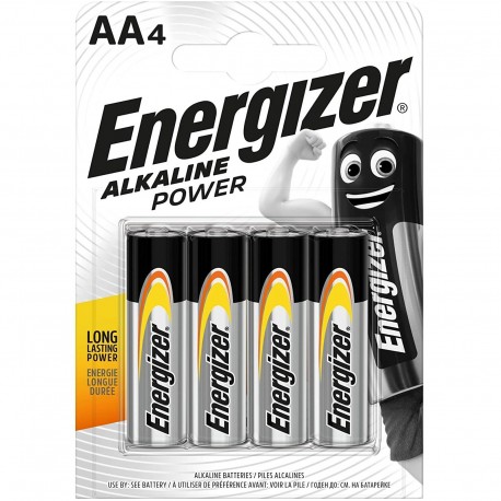 4 Batterie AA Stilo Energizer Alkaline Power LR6 1.5V