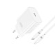 Presa Spina Caricabatterie XO wall charger CE15 PD 20W USB-C e cavo type-c Ricarica Rapida iPhone Universale bianca