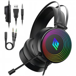 Noua Crux Cuffie Gaming Usb Jack 3.5mm Stereo Headset con Microfono