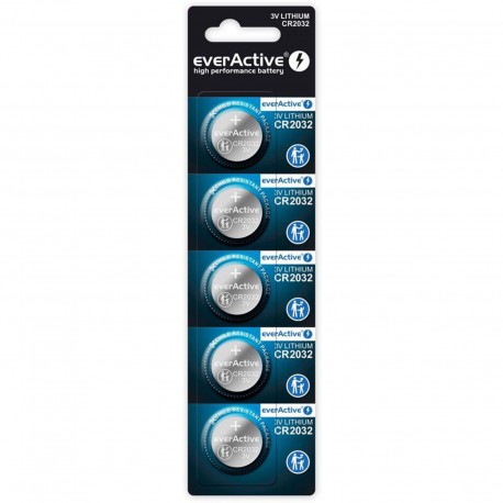 Everactive 5 Batterie Tampone Al Litio CR 2032 3V