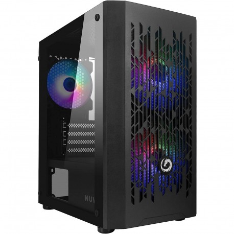 Nuwo Blitz R24 Case Micro-ATX Nero 3 Ventole RGB Rainbow