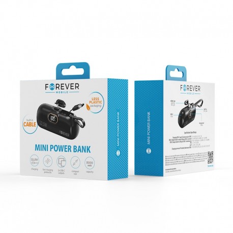 Power Bank mini 5000 mah MTB-100 22.5W uscita Type C Nero Forever
