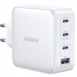 UGREEN Caricatore USB 100W GaN Nexode, 3 x USB Type-C, 1 x USB3, White 15337