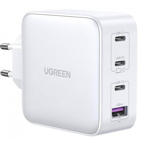 UGREEN Caricatore USB 100W GaN Nexode, 3 x USB Type-C, 1 x USB3, White 15337