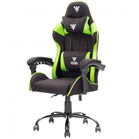 ITEK RHOMBUS FF10 Sedia Poltrona Da Gaming Ergonomica Schienale Reclinabile Nero/Verde
