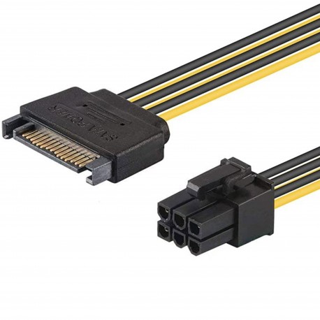 Cavo Alimentazione da SATA a 6 pin PCI J&D SATA