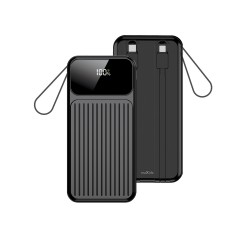 Power Bank Maxlife 10000 mah MXPB-06 PD QC 22,5W con cavi USB-C + Lightning display led Ricarica Rapida batteria esterna