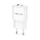 Presa Spina Caricabatterie doppia uscita Forever TC-01-20AC uscite USB - USB Type-C PD 20W QC 3.0 Ricarica Rapida Universale