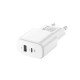 Presa Spina Caricabatterie doppia uscita Forever TC-01-20AC uscite USB - USB Type-C PD 20W QC 3.0 Ricarica Rapida Universale