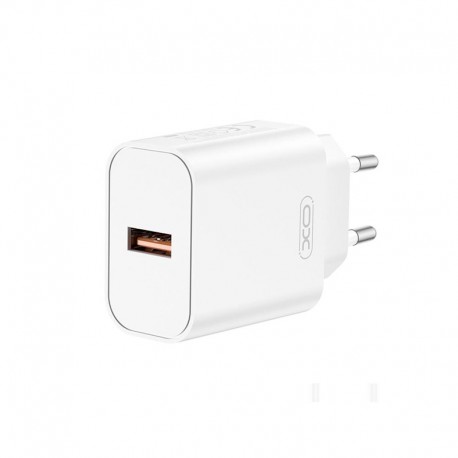 Presa Spina Caricabatterie XO wall charger CE33 QC 18W 1x USB Ricarica Rapida iPhone Universale bianca