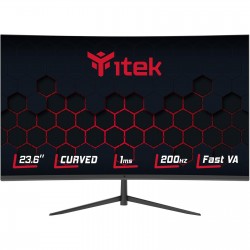 ITEK Monitor GGC 23.6" Curvo R1500, FHD 1920x1080, Fast VA, 200Hz, 16:9, 1ms, HDMI, DP, Adapt Sync