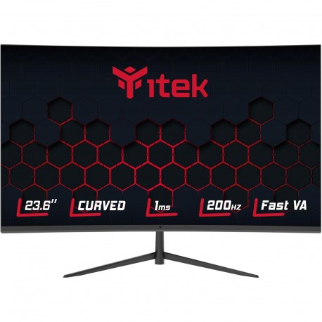 ITEK Monitor GGC 23.6" Curvo R1500, FHD 1920x1080, Fast VA, 200Hz, 16:9, 1ms, HDMI, DP, Adapt Sync