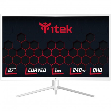 ITEK Monitor GGC 27" Curvo R1000, WQHD 2560x1440, VA, 240Hz, 16:9, 1ms OD, HAS, 2xHDMI, DP, Type-C, USB, HDR1000, Adapt Sync