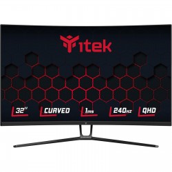 ITEK Monitor GGC 32" Curvo R1500, QHD 2560x1440, VA, 240Hz, 16:9, 1ms, 2xHDMI, 2xDP, HDR 400, Adapt Sync