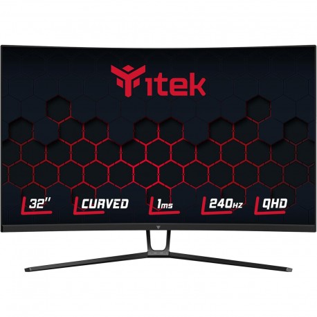 ITEK Monitor GGC 32" Curvo R1500, QHD 2560x1440, VA, 240Hz, 16:9, 1ms, 2xHDMI, 2xDP, HDR 400, Adapt Sync