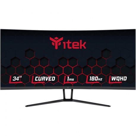 ITEK Monitor GGC 34" Curvo R1500, WQHD 3440x1440 UltraWide, VA, 180Hz, 21:9, 1ms, 2xHDMI, 2xDP, HDR400, Adapt Sync
